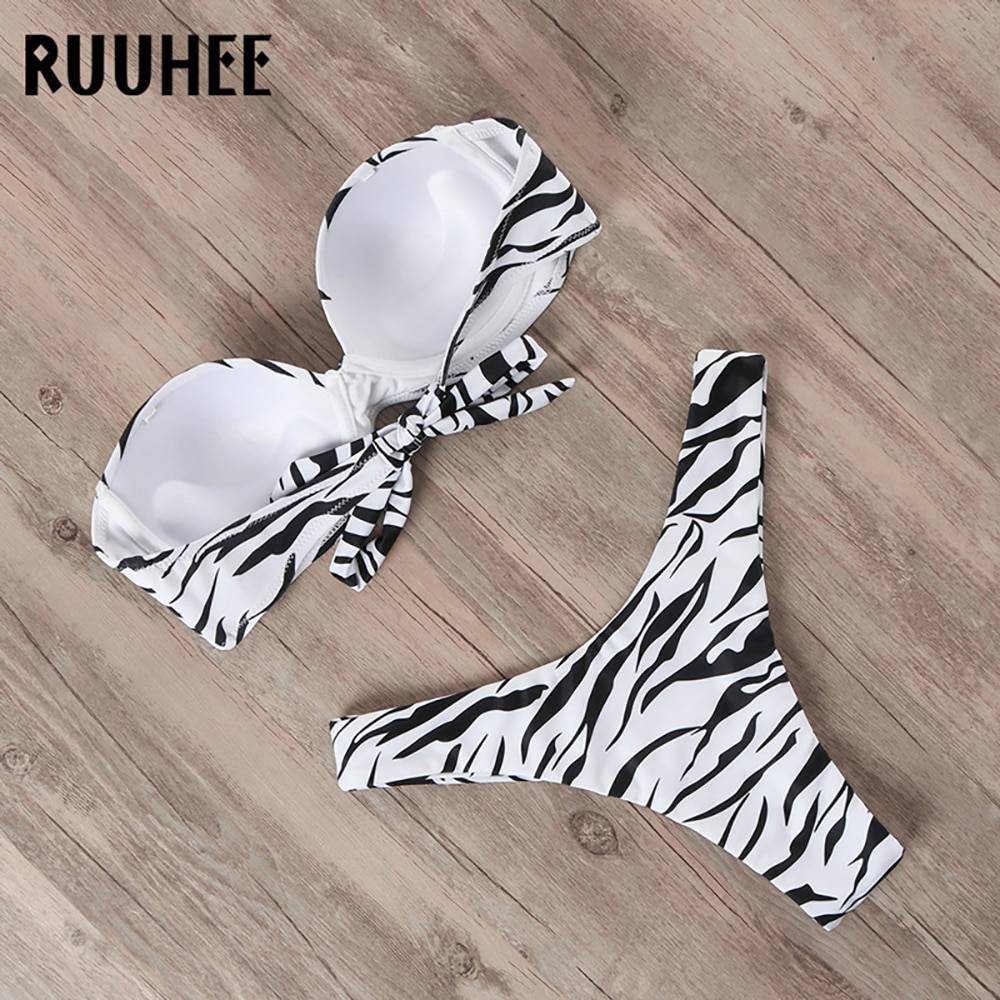 RUUHEE Bikini Swimwear Women Swimsuit 2020 Leopard Brazilian Bikini Set Push Up Bathing Suit Female Summer Beach Wear Biquini