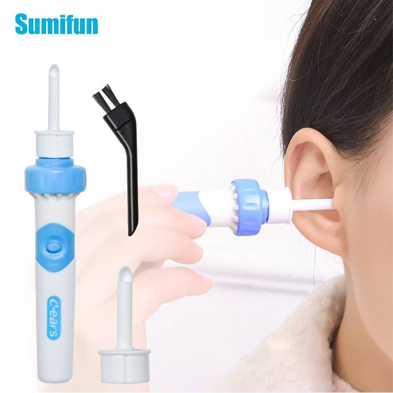Sumifun 1 Set Ear Cleaner Electric Cordless Safe Vibration Painless Vacuum Ear Wax Pick  Remover Spiral Ear-Cleaning Device