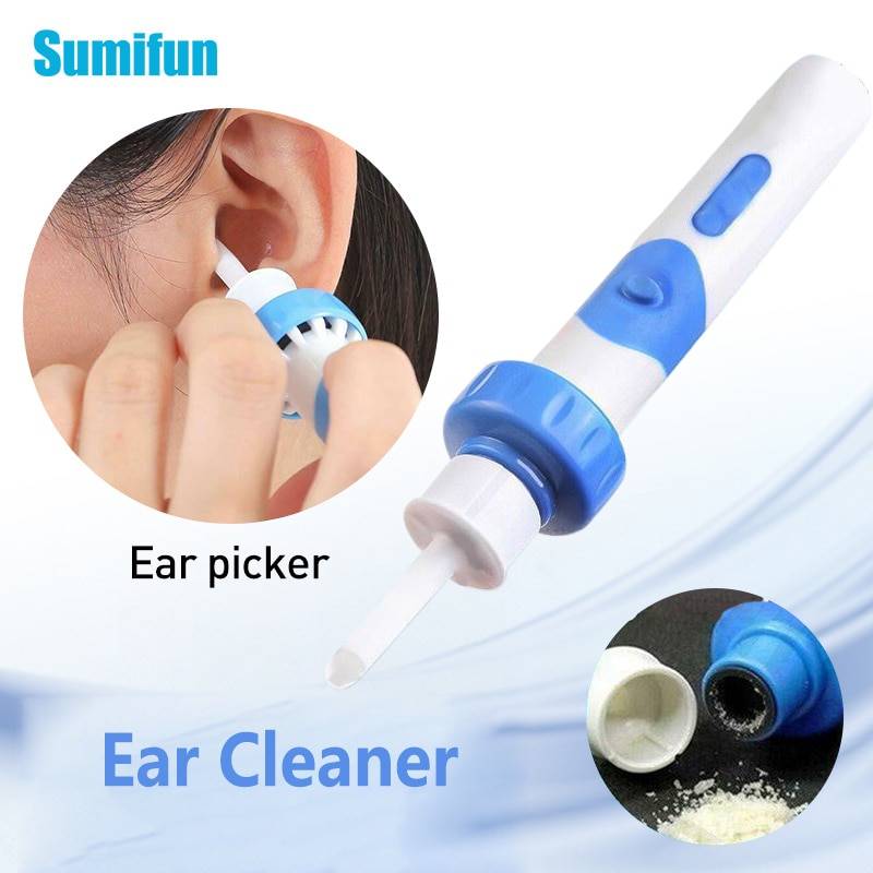 Sumifun 1 Set Ear Cleaner Electric Cordless Safe Vibration Painless Vacuum Ear Wax Pick Remover Spiral Ear-Cleaning Device Electronics Ear Piece