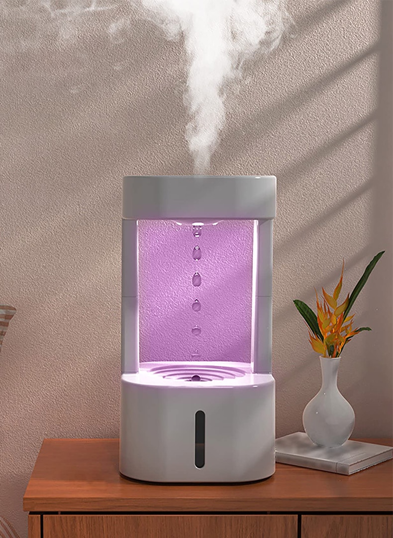 580ml Anti-gravity Water Drop Humidifier 3 Modes Levitating Water Drops Ultrasonic Cool Mist Maker Fogger with Colorful Light