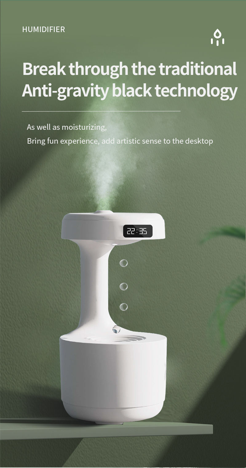 Anti-gravity Air Humidifier Mute Countercurrent Humidifier Levitating Water Drops Cool Mist Maker Fogger Relieve Fatigue